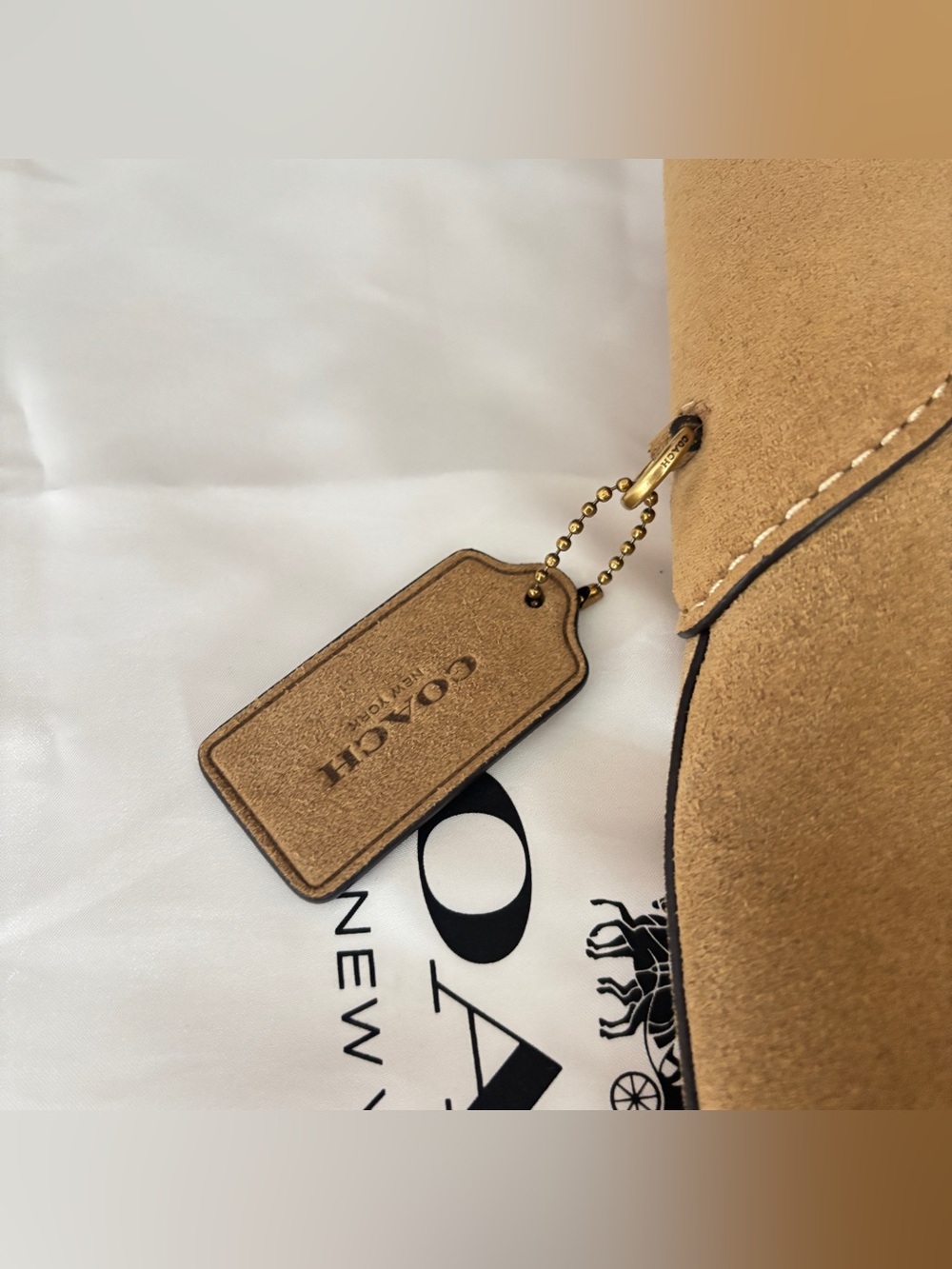 NWOT Coach Brooklyn Shoulder Bag 39 in Suede (Sand) CW636 - Picture 8 of 14